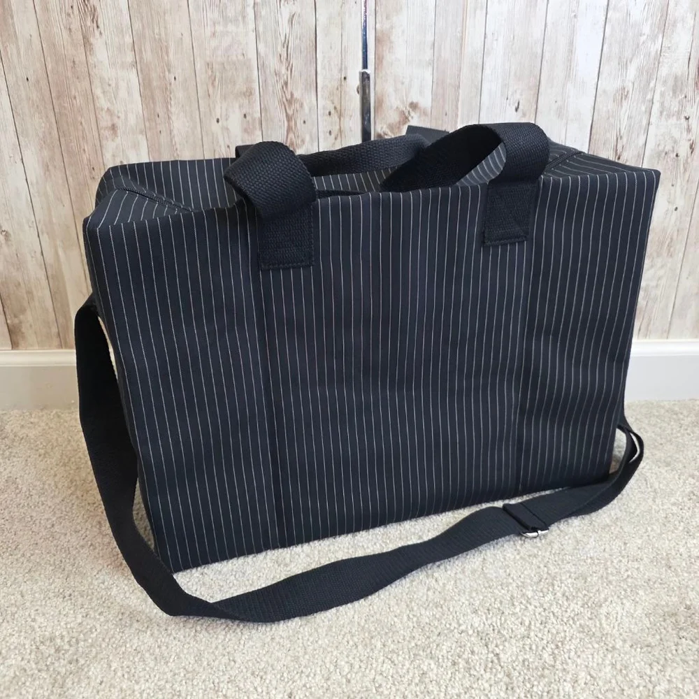 Men's Jean Paul Gaultier Navy White Pinstripe Duffel Bag